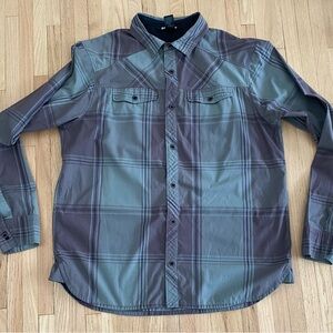 Black Diamond gray blue check workwear outdoor skater button down long sleeve XL
